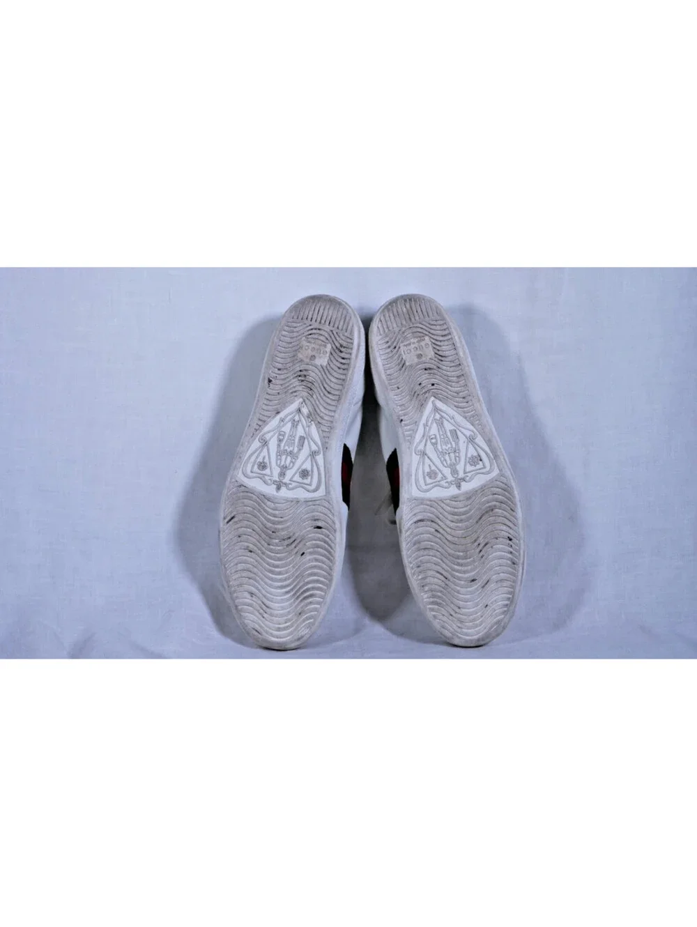 Gucci Ace Leather Sneakers White Red Green Web Stripe Women's Size 7.5